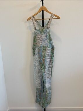 Anthropologie Pilcro The Wanderer Patchwork Floral Overalls Sz 29 Cottage Boho